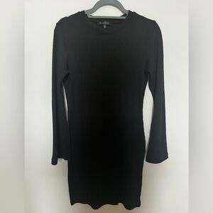 Dynamite Black Ribbed Long Sleeve Dress